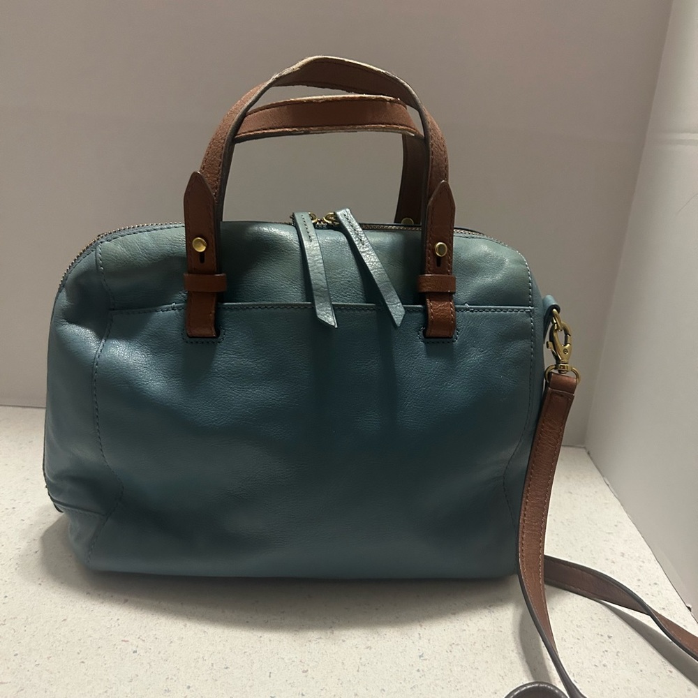 Blue Leather Fossil Handbag